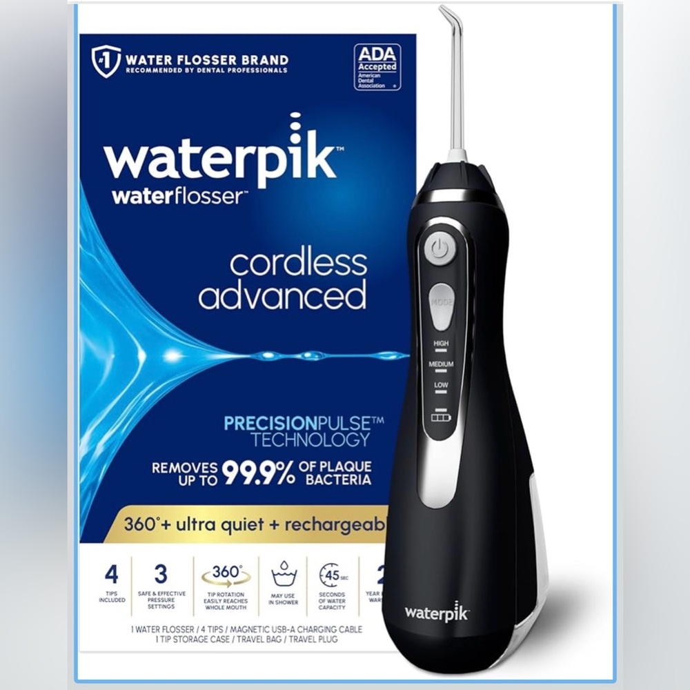 Waterpik Cordless Advanced Water Flosser - Black